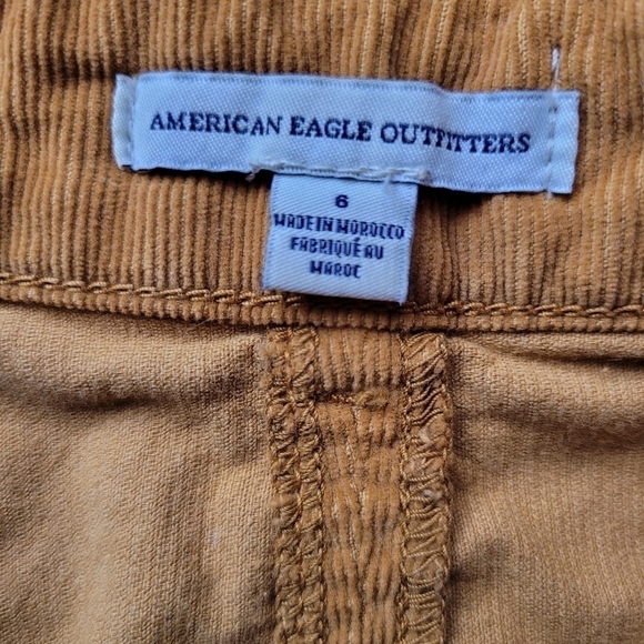 American Eagle Goldenrod Corduroy Snap Front Mini Skirt - Picture 5 of 8